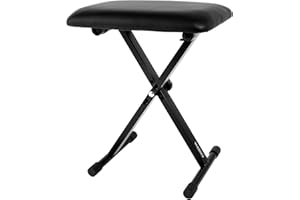 CASCHA Panca per tastiera, regolabile in altezza, ripiegabile, rivestimento in similpelle nobile