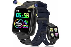 Smooce Reloj Inteligente Niños,Smartwatch Niños Música con 24 Juegos,Reloj telefono niños con SOS,Dual Cámara,Grabadora,Linterna,Video,Despertador,Reloj para Niños y Niñas 3-12 Años