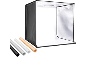 NEEWER Caja Luz de Foto Estudio, 50cm Shooting Luz Tent con Brillo Ajustable Kit de Iluminación de Fotografía de Mesa Plegable y Portátil con 80 Luces LED y 4 Fondos de Colores
