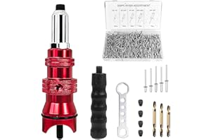 JCRWXP Nietaufsatz für Akkuschrauber, Mit 500 Kern-Aluminium-Eisen-Blindnieten, Blindnietaufsatz für 2,4-4,8mm Akku Nietzange, Nietpistole für Akkuschrauber oder Bohrmaschinen (1)