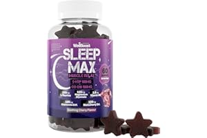 WellBoost Sleep Max Gummies – 5-HTP, CoQ10, L-Taurine, Magnesium, Chamomile, Montmorency Cherry & Vitamin B6 – Soothing Cherry Flavour – Vegan Sleep Supplement (1 Month Supply)
