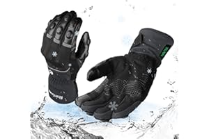 RUNSNAIL 2KP CE Guanti Moto Invernali per Uomini e Donne, Guanti per Moto Impermeabili, Guanti per Motociclisti Lunghi, Guanti Touchscreen per BMX ATV MTB Riding, Racing su Strada