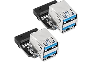 CERRXIAN 2 szt. adapter 19-pinowy na podwójny USB 3.0 A, płyta główna na biurko 19/20Pin Prot do podwójnego USB 3.0, typ pionowy PCBA