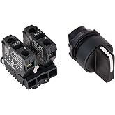 Uxcell LA38-203 AC 400V 10A 2-Position ON/Off Rotary Selector Switch – Orange, 2-Pack