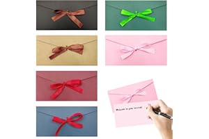 XOKL 6 Pieces Coloured Envelopes 11 * 22CM Gift Envelopes Gift Voucher Envelopes Gift Card Envelopes Gift Envelopes for Money Presents (Red/Pink/Blue/Green/Brown/Black)