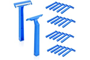 HYGIENE100 Opakowanie 100 jednorazowych maszynek do golenia z 2 ostrzami – wszechstronne i higieniczne golarki do zastosowań medycznych i codziennych – idealne do precyzyjnego i wygodnego golenia | niebieskie