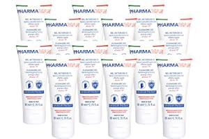 Pharmamani KIT 12 PEZZI GEL IGIENIZZANTE MANI da 80 ml l'uno. 70% Alcool, Effetto Rapido, Non appiccica. Si assorbe subito. Idrata le mani. Profumo gradevole, Dermatologicamente Testato. Tascabile