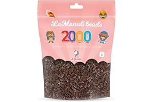 La Manuli Fuse Beads, Approx. 2000 Pieces Midi (5mm) Ironing Beads in a Resealable Bag (Dark Brown)