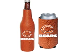 KOLDER Football Can & Bottle Holder Insulator Beverage Huggie Cooler (Chicago Pigskin (Bears))