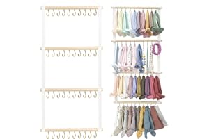 MOFASVIGI Baby Headbands Holder, Hair Bows Organiser for Baby Girls Hair Accessories Storage Hanging Display Stand for Wall Room Nursery Decor