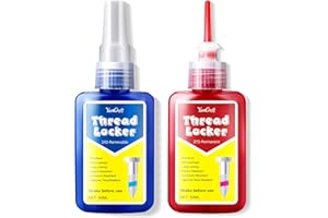 YUMCRAFT Fijador de Roscas Azul y Rojo, de Resistencia Media y Alta, Apto Para Tuercas, Tornillos, Fijaciones y Metales, a Prueba de Fugas, Inoxidable, Resistente a Los Impactos (50 ML X 2)