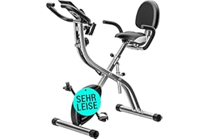 ‎SPORTANA Sportana Heimtrainer Eagle Faltbar 10 Stufen 7 Sitzhöhen LCD Display Trainings APP 2 Fitnessbänder 4in1 Fitnessfahrrad Fahrradtrainer Fitnessbike