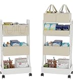 3-Tier Baby Diaper Caddy Cart Organizer, Mobile Nursery