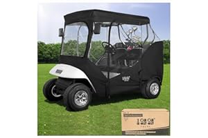 ‎10L0L 10L0L Golf Cart Black Housing for EZGO TXT RXV 2 Passenger 4 Sided Transparent Window Rain Cover All Weather Waterproof Windproof