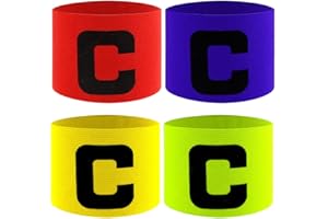 KEAHND 4 pulseras de capitán de fútbol con diseño de capitán de fútbol para adultos, con cierre de velcro ajustable multicolor