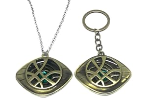 YouU 2 Stück Doktor seltsame Halskette Kostüm Anhänger Halskette und Schlüsselanhänger Set