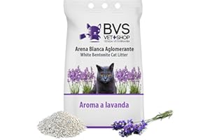 BARAKALDO VET+SHOP TIENDA VETERINARIA BVS Vet Shop | Arena Aglomerante Lavanda Premium para Gatos | Absorbe la Humedad y el Olor de los excrementos de Tus Gatos, 100% bentonita, Gran Control de olores | Lavanda Premium | 5 kg