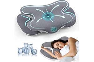 ‎JINXIA JINXIA Memory Foam-Kissen für Alle Schläfer, Ergonomisches Orthopädisches Kopfkissen zur Linderung von Nacken- und Schulterschmerzen, Nackenkissen mit Abnehmbarem Bezug, Grau