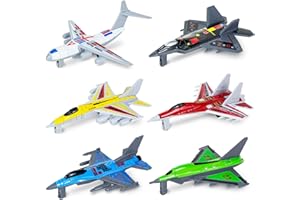 Ynybusi 6Pcs Airplane Toys, Fighter Aircraft Model, Diecast Planes, Fun Toy, Educational Play for Party & Birthday Cake Decoration, Best Gift Set for Kids Boys Girls