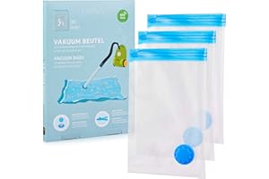 Sacchetti sottovuoto per vestiti: 3x Sacchetti per vestiti salvaspazio - Sacchi sottovuoto - Sacchetti organizer armadio - Buste sottovuoto LIVAIA