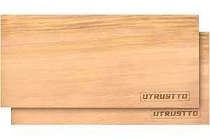 UTRUSTTO Cedar Wood Board for Grilling Set of 2 - 100% Natural Smoking Boards for Special Grill Taste