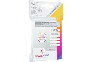 Gamegenic 50 Pack 66 x 91 mm Gray Standard Card Game Matte Sleeves