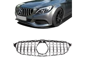 ‎DM AUTOTEILE Kühlergrill Schwarz Chrom kompatibel für Mercedes C-Klasse W205 14-18 + 360° Kamera auf Sport-Panamerica GT DM Autoteile 2738