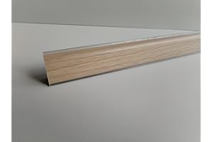 Generico Alzatina per Top Cucina in PVC, con la seguente Misura= 240 cm Compresa di 1 angolo interno, 1 angolo esterno, 1 tappo sx, 1 tappo dx. (diversi colori). (Rovere sbiancato, cm 240)