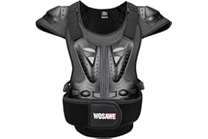‎WOSAWE WOSAWE Motorrad Schutz Jacke für Erwachsene, Brustpanzer Racing Guard Rückenprotektoren Schutzausrüstung für Riding Skating Roller Skifahren Snowboard (15 Schwarz, S)
