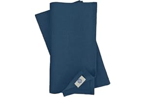 Linen & Cotton Tovaglioli di Stoffa Colorati Hygge Set di 4 - 100% Lino, Blu Scuro (45 x 45 cm) Tovaglioli da Tavola per Cucina Tavolo da Pranzo Tovaglioli Natalizi per Feste Ristorante Tessuto