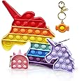 FunBlast Unicorn Pop it Toy for Kids - Pop It Key Rings/Key Chain, Kawaii Key Rings, Unicorn Fidget Pop it, Squeeze Sensory Toy with Key Ring for Home, Office, Car - Pack of 4 Units (Multicolor)