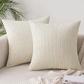 Slozzi Kordsamt Kissenbezug 40x40 Beige Kissenbezüge 2er Set Kissenhülle | Sofakissen Dekokissenbezug Couchkissen Weich für S
