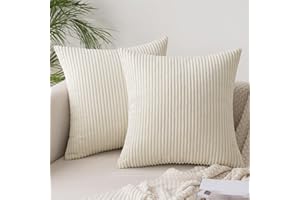 Slozzi 2er Set Kordsamt Kissenbezug Beige 40x40cm Kissenbezüge Kissenhülle Sofakissen Dekokissenbezug Couchkissen Weich für Sofa Schlafzimmer Wohnzimmer Balkon