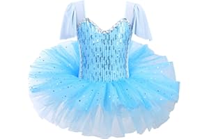 ZNYUNE Girls Kids Ballet Dress Princess Sparkly Ballet Leotards Tutu Girls Dancewear Costume
