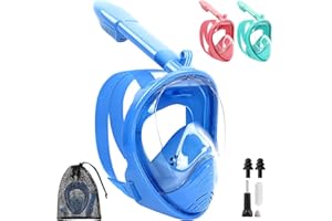 SaiXuan Schnorchelmaske XS für Kinder – 180° Tauchermaske mit Trockenatmungssystem, Anti-Fog & Anti-Leck, mit Tragetasche, Kamera-Halterung & Zubehör – Taucherbrille für Jungen & Mädchen