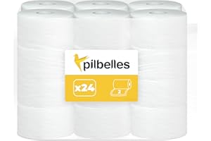 MUNTRADE Papier Toilette Jumbo - 24 Rouleaux (12x2), 2 Plis, 95m/Rouleau
