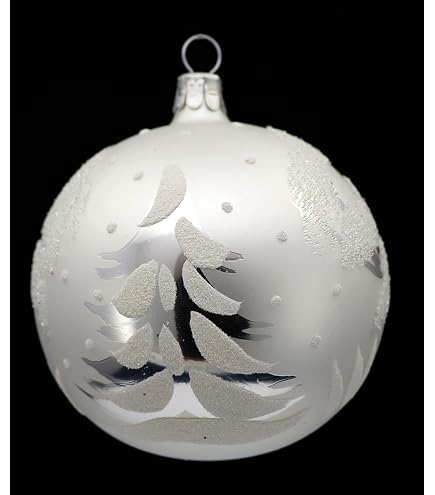 Set 6 sfere ornamentali ( 8cm) in vetro soffiato e decorato a mano per albero di Natale Set 6 sfere ornamentali ( 8cm) in vetro soffiato e decorato a mano per albero di Natale