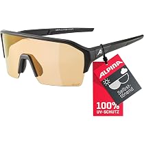 ALPINA Sport- & Fahrradbrille Sportbrille, black matt, One Size | selbsttönend - verspiegelt - beschlagfrei - 100% UV-Schutz