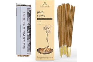 CALMVEDA Holy Palo Santo Incense Sticks - 80 Charcoal Free Incense, Made from Upcycled Flowers | Cleansing Incense Sticks Spiritual or Inciensos para Sacar Malas Energias
