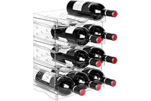 ‎BOXEDHOME BoxedHome Stapelbarer Flaschenhalter Weinflaschen Halter Weinregal Wein, Flaschen Organizer, Flaschenregal Kühlschrank, Flaschenhalter Küche für Kühlschrank,Schrank,Büro (4 Stück 12 Flaschen)