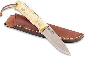 CASSTROM Woodsman-Messer – Griff aus Maserbirke, Klinge aus Sleipner-Stahl