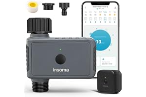 INSOMA WiFi Sprinkler Timer, WiFi Water Timer for Garden, Smart Hose Timer with WiFi Hub, Supports 2.4GHz, App/Voice Control, Works with Alexa and Google Assistant