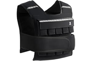 ZELUS Gilet Lesté 5kg/10kg/15kg/20kg Barre de Poids Réglable Veste Lestée de Course Entraînement pour Hommes Femmes Musculation Exercice Sports Gym Fitness Intérieur Extérieur, Noir