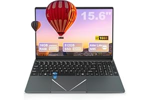 LEEDOW 15.6 inch FHD Laptop Quad Core N95 Processor(Up to 3.4GHz), Laptops 16GB RAM LPDDR4 512GB SSD, Laptop Computer with Touch ID, WiFi 5/Bluetooth 4.2/USB 3.0/Mini HDMI Suitable for Office