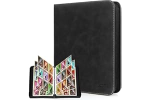 JoyHood Classeur de collection de cartes avec 9 poches, peut contenir jusqu'à 900 cartes, compatible avec les cartes TCG/PM/MTG/OPCG/YGO (foncé, 9 poches)