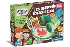 Clementoni - 52655 - Science et Jeu - Laboratoire - Les Apprentis Explorateurs - Jeu de Manipulation pour Enfants à partir de 5 Ans et Plus - avec Jumelles et Outils -