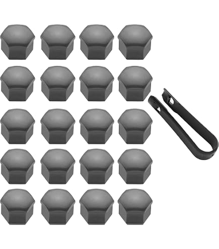 thumbnail image 2 of 20x Grey Wheel Nut Bolt Covers For Audi Q7 2006-2015 – Locking Caps By Plastrem 2 of 5