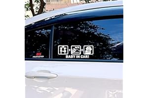 IOO6Z8SY "Baby in car" lustige Cartoon-Autosticker Wasserdicht, UV-beständig, Autoaufkleber für glatte Oberflächen (17cm x 6.5cm, 1 Stück) (Lustiges Design 1)