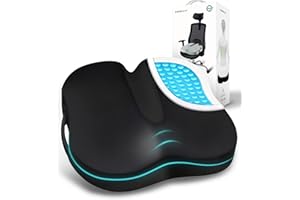 Travel Ease Memory Foam Coccyx Orthopedic Gel Seat Cushion, Seat Cushion for Lower Back Pain and Sciatica Tailbone Pain Relief – Fit for Office Chair, Car Seat, Wheelchair (Black)