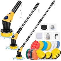 Brosse Nettoyage électrique Rotative – Perche Télescopique 100-128 Cm, 3 Têtes, Compatible Batteries Makita 21V
